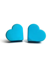 Load image into Gallery viewer, blue color heart shaped roller skate toe stop on a white background