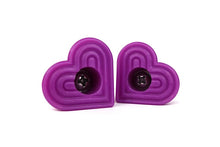 Load image into Gallery viewer, purple haze bolt-on heart shaped roller skate toe stop on a white background