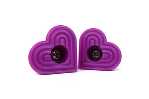 purple haze bolt-on heart shaped roller skate toe stop on a white background