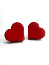Load image into Gallery viewer, red color heart shaped roller skate toe stop on a white background