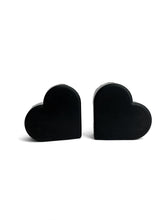 Load image into Gallery viewer, black color heart shaped roller skate toe stop on a white background
