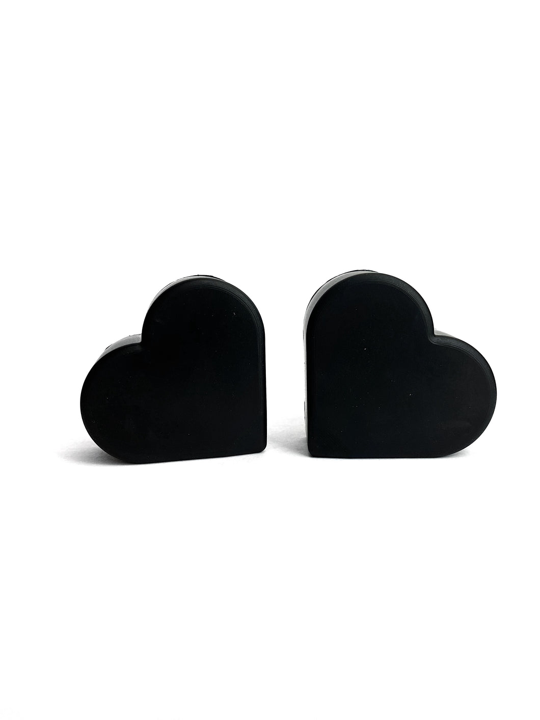 black color heart shaped roller skate toe stop on a white background