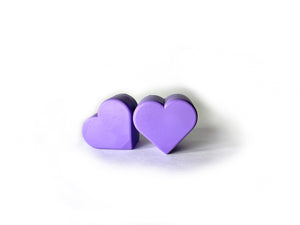 purple color heart shaped roller skate toe stop on a white background