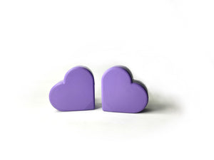 purple color heart shaped roller skate toe stop on a white background